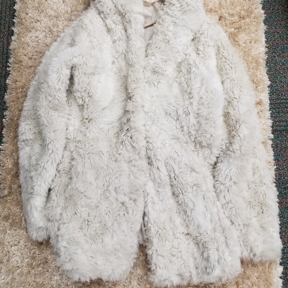 Hollister Faux Fur Jacket with Hood Medium